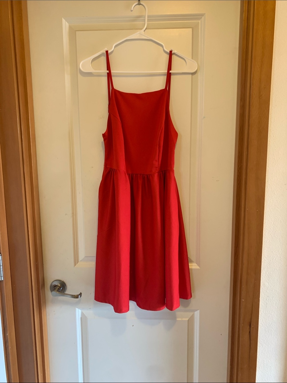 Fancyinn Red Spaghetti-Strap Mini Dress